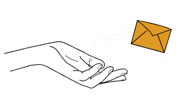 Hand with envelope